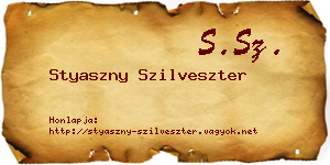 Styaszny Szilveszter névjegykártya